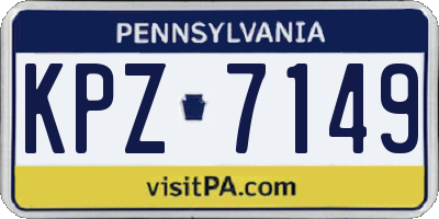 PA license plate KPZ7149