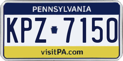 PA license plate KPZ7150