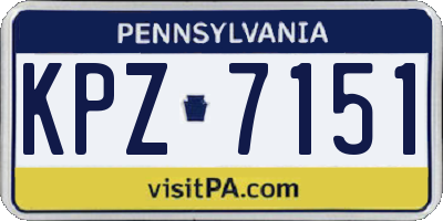 PA license plate KPZ7151
