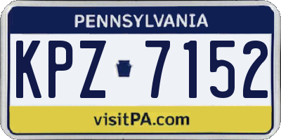 PA license plate KPZ7152