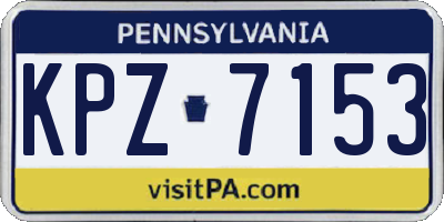 PA license plate KPZ7153