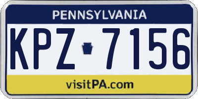 PA license plate KPZ7156