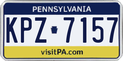 PA license plate KPZ7157