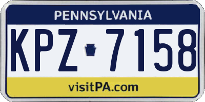 PA license plate KPZ7158