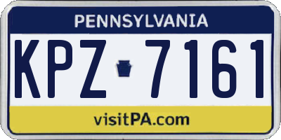 PA license plate KPZ7161