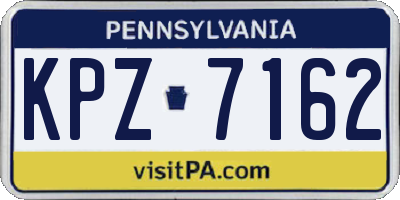 PA license plate KPZ7162