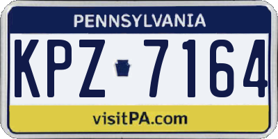 PA license plate KPZ7164
