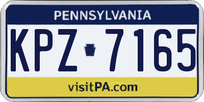 PA license plate KPZ7165