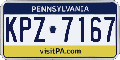 PA license plate KPZ7167