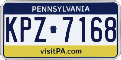 PA license plate KPZ7168