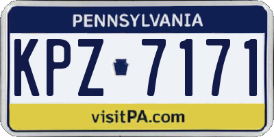 PA license plate KPZ7171