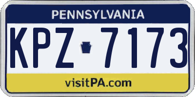 PA license plate KPZ7173