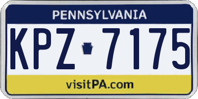 PA license plate KPZ7175