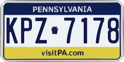 PA license plate KPZ7178