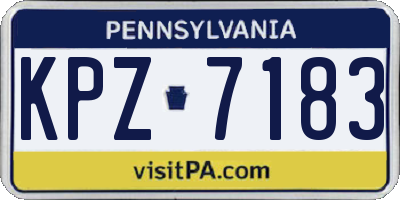 PA license plate KPZ7183