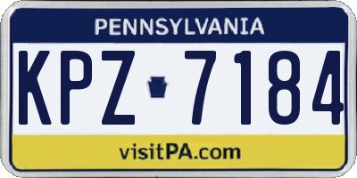 PA license plate KPZ7184