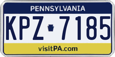 PA license plate KPZ7185