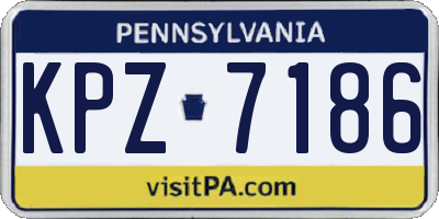 PA license plate KPZ7186