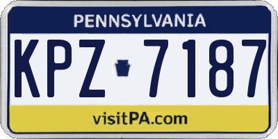 PA license plate KPZ7187