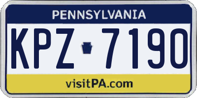 PA license plate KPZ7190