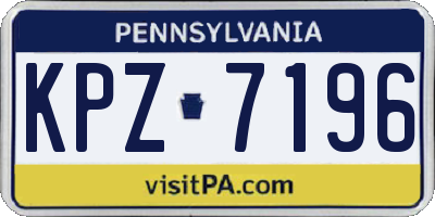 PA license plate KPZ7196