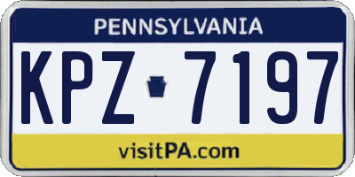 PA license plate KPZ7197