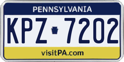 PA license plate KPZ7202