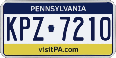 PA license plate KPZ7210