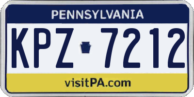PA license plate KPZ7212