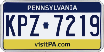 PA license plate KPZ7219