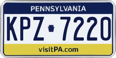 PA license plate KPZ7220