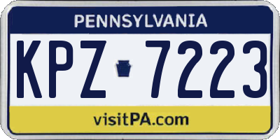 PA license plate KPZ7223