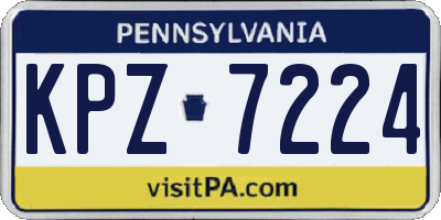 PA license plate KPZ7224