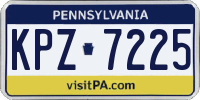 PA license plate KPZ7225