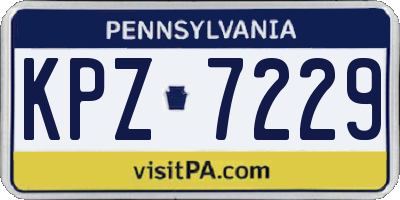 PA license plate KPZ7229
