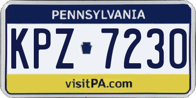 PA license plate KPZ7230