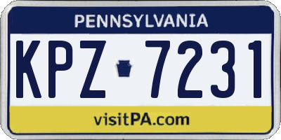 PA license plate KPZ7231