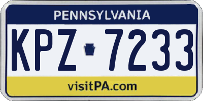 PA license plate KPZ7233