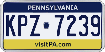 PA license plate KPZ7239