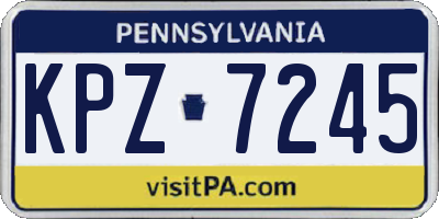 PA license plate KPZ7245