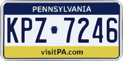 PA license plate KPZ7246