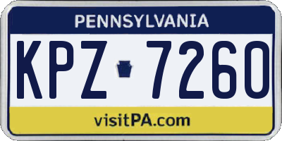 PA license plate KPZ7260