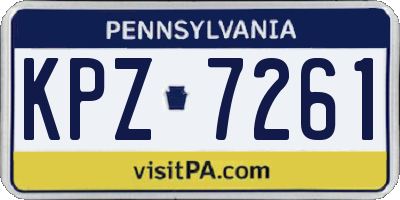PA license plate KPZ7261