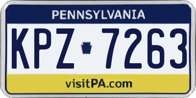 PA license plate KPZ7263