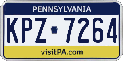 PA license plate KPZ7264
