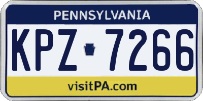 PA license plate KPZ7266