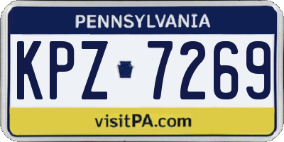 PA license plate KPZ7269