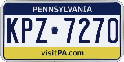 PA license plate KPZ7270