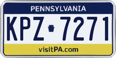 PA license plate KPZ7271