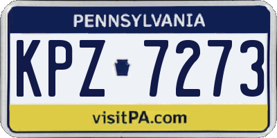 PA license plate KPZ7273